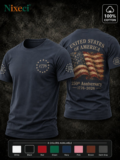 Men's Patriotic T-Shirt - Crew Neck Short Sleeve – 8-Color Selection – view 13