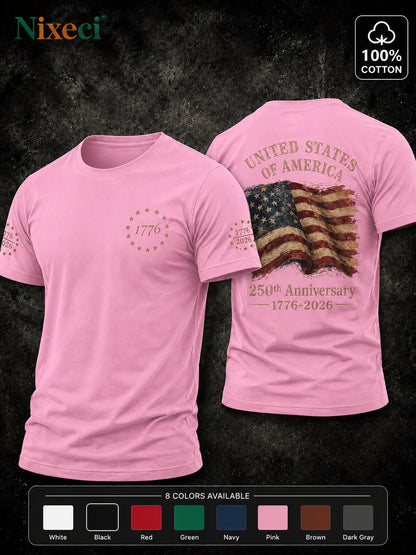 Men's Patriotic T-Shirt - Crew Neck Short Sleeve – 8-Color Selection – view 16