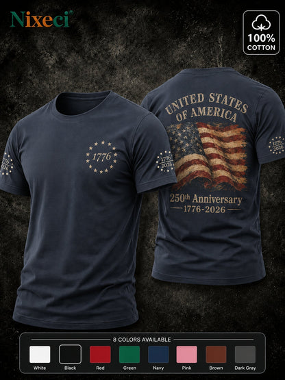 Men's Patriotic T-Shirt - Crew Neck Short Sleeve – 8-Color Selection – view 23