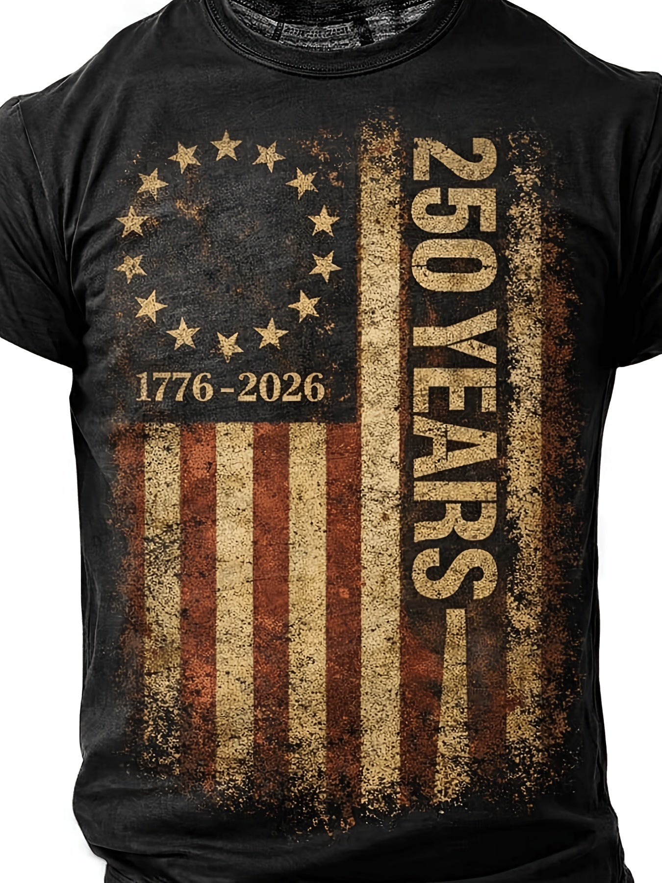 Men's Patriotic T-Shirt - Crew Neck Short Sleeve – Black / Sizes S–XXXL – view 6