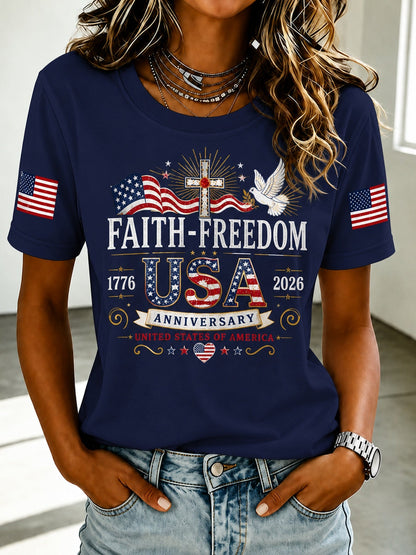 Men's Patriotic T-Shirt - Crew Neck Short Sleeve Streetwear Style – view 2