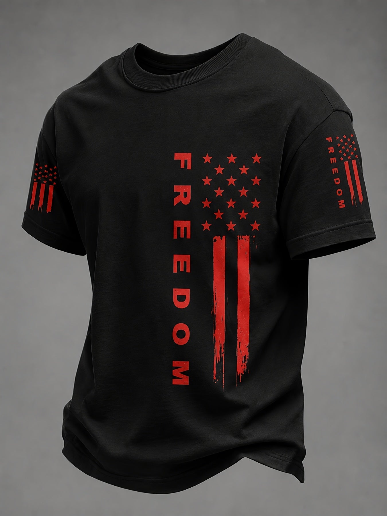 Men's Patriotic T-Shirt - Round Neck Short Sleeve – 3-Color Selection – view 10