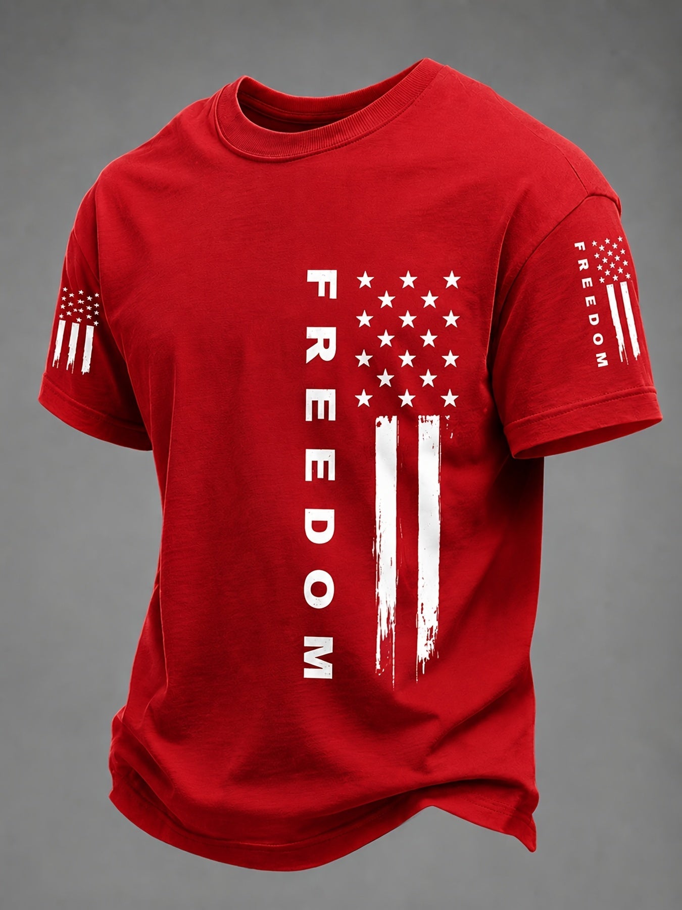 Men's Patriotic T-Shirt - Round Neck Short Sleeve – 3-Color Selection – view 11