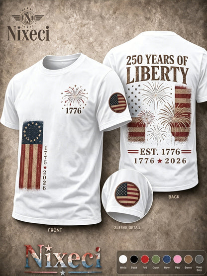 Men's Patriotic T-Shirt - Round Neck Short Sleeve – 40-Variant Selection – view 10