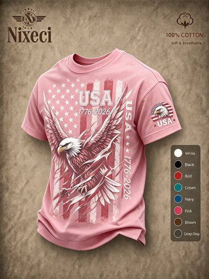 Men's Patriotic T-Shirt - Round Neck Short Sleeve – 48-Variant Selection – view 21