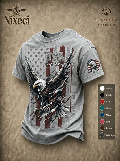 Men's Patriotic T-Shirt - Round Neck Short Sleeve – 48-Variant Selection – view 29