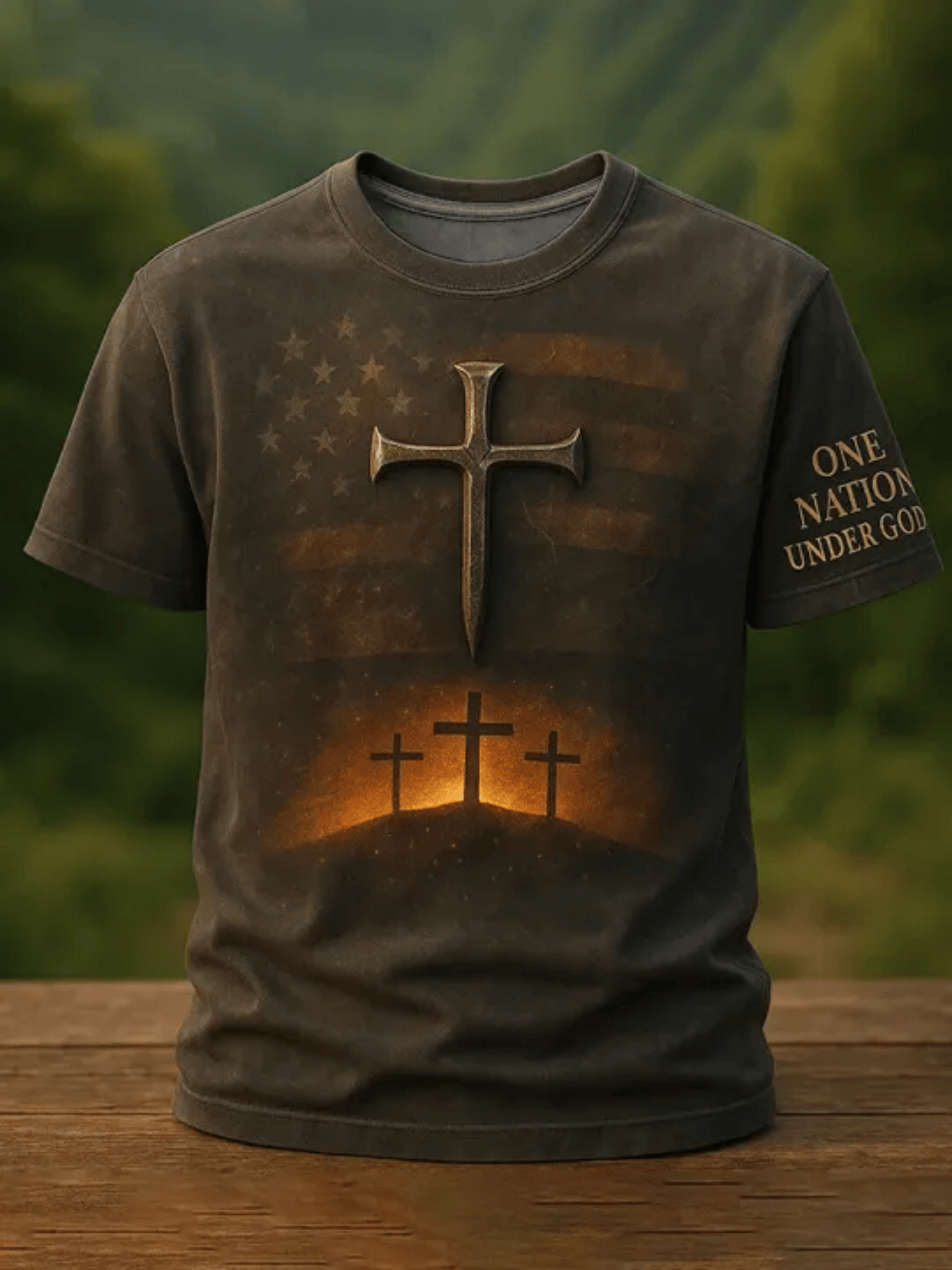 Men's Patriotic T-Shirt - Round Neck Short Sleeve Streetwear – Regular fit – main product image