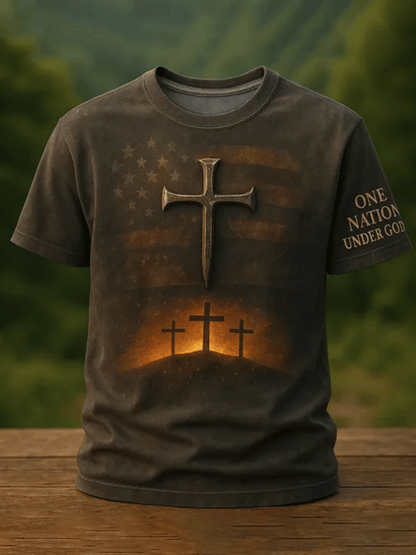 Men's Patriotic T-Shirt - Round Neck Short Sleeve Streetwear – Regular fit – view 6