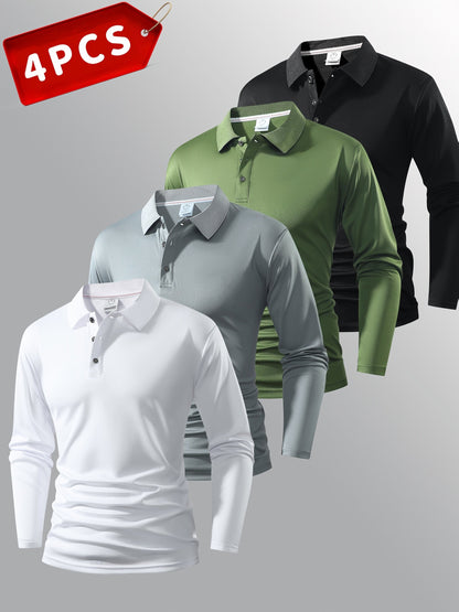 Men's Performance Polo Shirt - Collared Long Sleeve – view 3