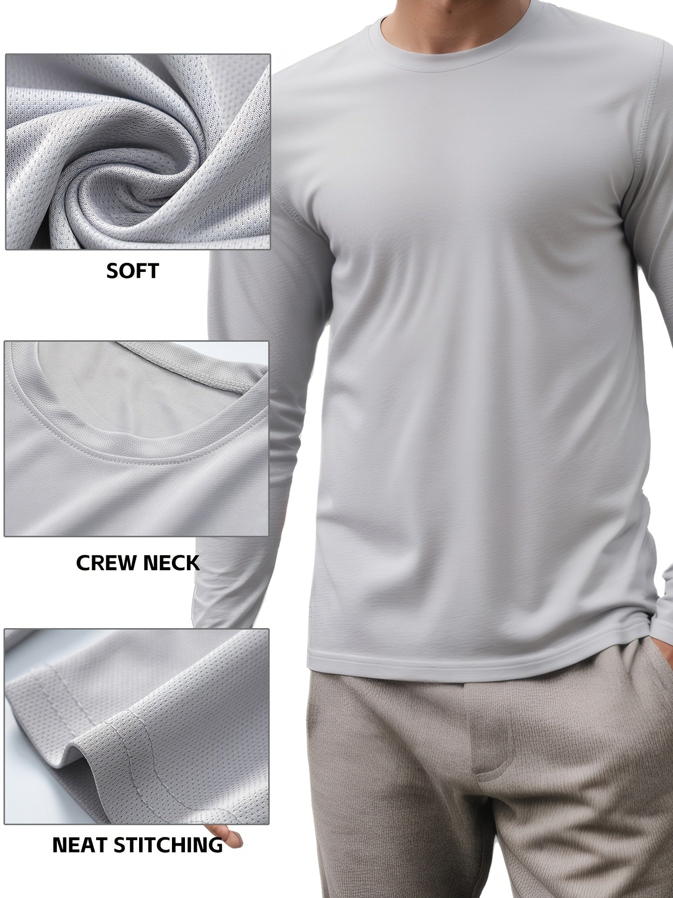 Men's Performance Shirt - Classic Neck Long Sleeve – Sizes S–XXL – view 5