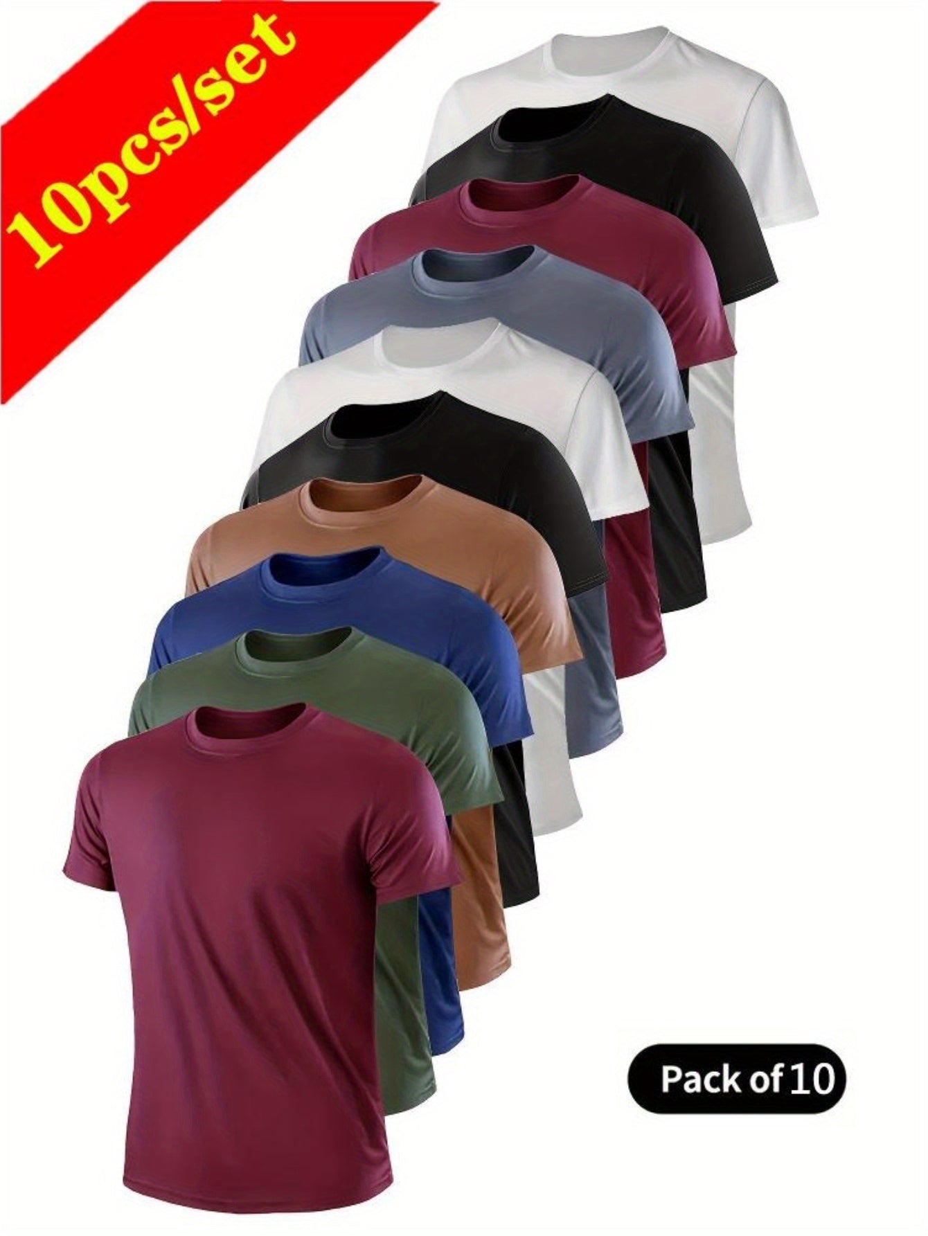 Men's Performance T-Shirt – Men's Wine Red Army Green Navy Blue - Khaki Black White Gray – Red option – main product image