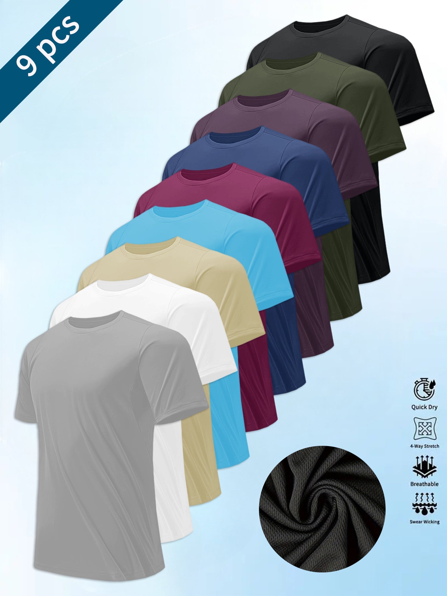 Men's Performance T-Shirt - Round Neck Short Sleeve – Colorway 10661 – view 9