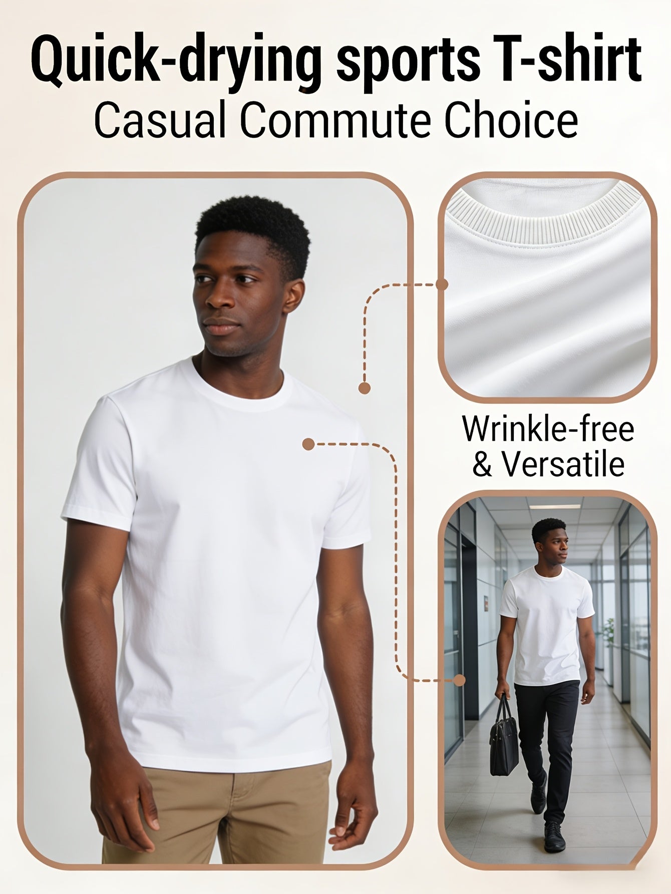 Men's Performance T-Shirt - Round Neck Short Sleeve Streetwear – Relaxed fit – view 4