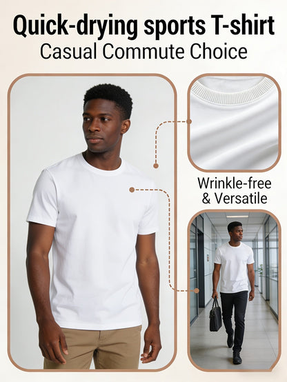 Men's Performance T-Shirt - Round Neck Short Sleeve Streetwear – Relaxed fit – view 4
