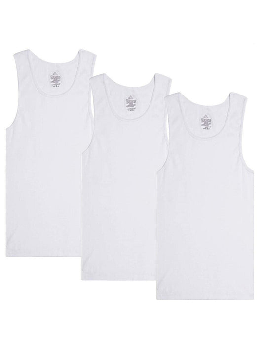 Men's Performance Tank Top - Classic Neck Sleeveless – 100% cotton – White option – main product image