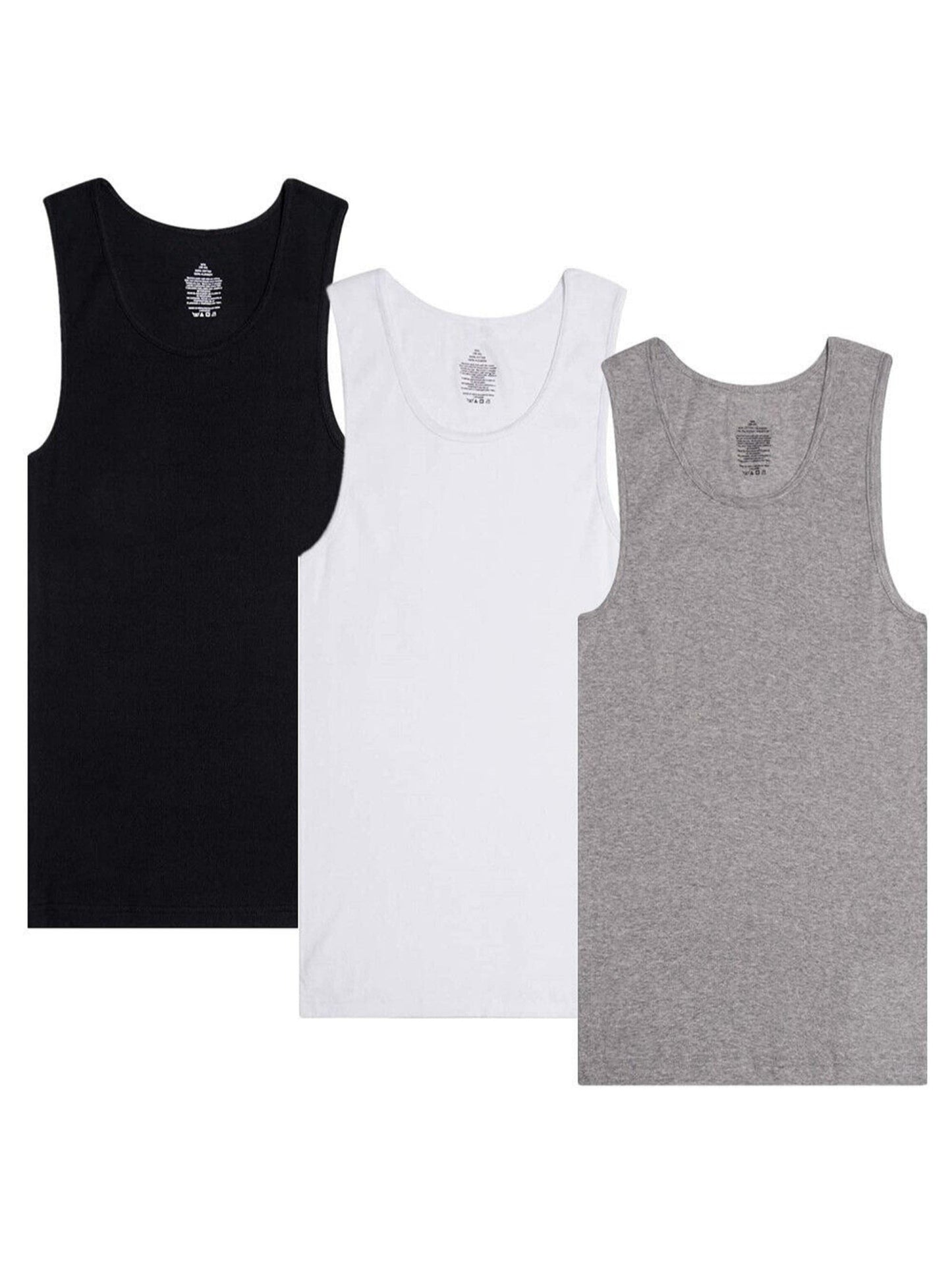 Men's Performance Tank Top - Classic Neck Sleeveless – 100% cotton – White option – view 6