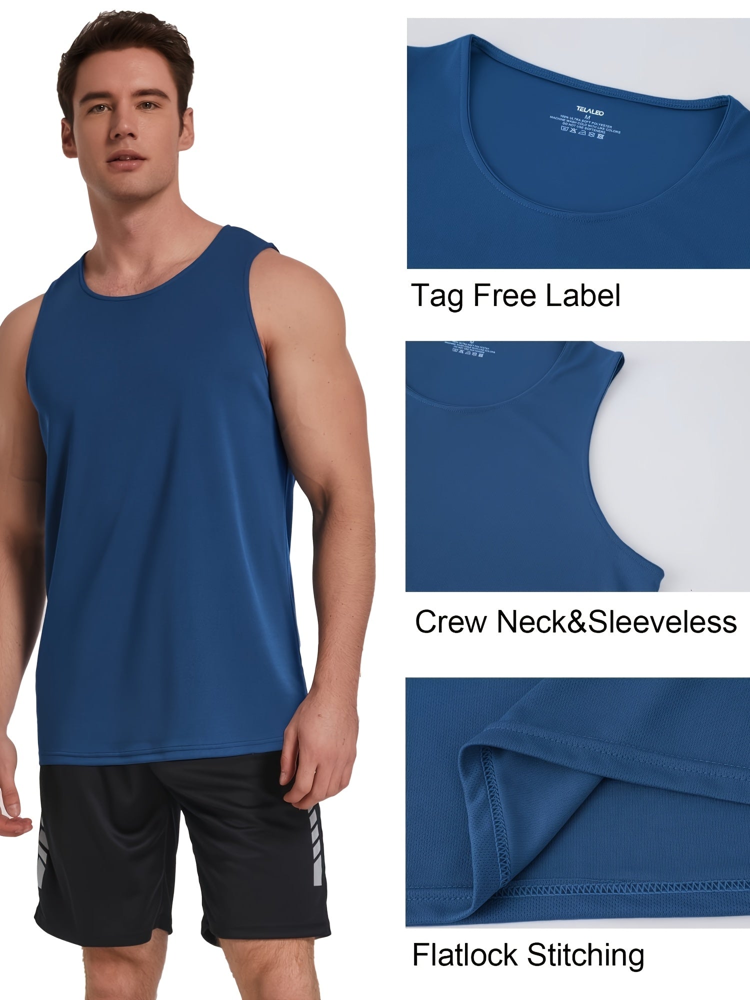 Men's Performance Tank Top - Classic Neck Sleeveless – Sizes S–L – main product image