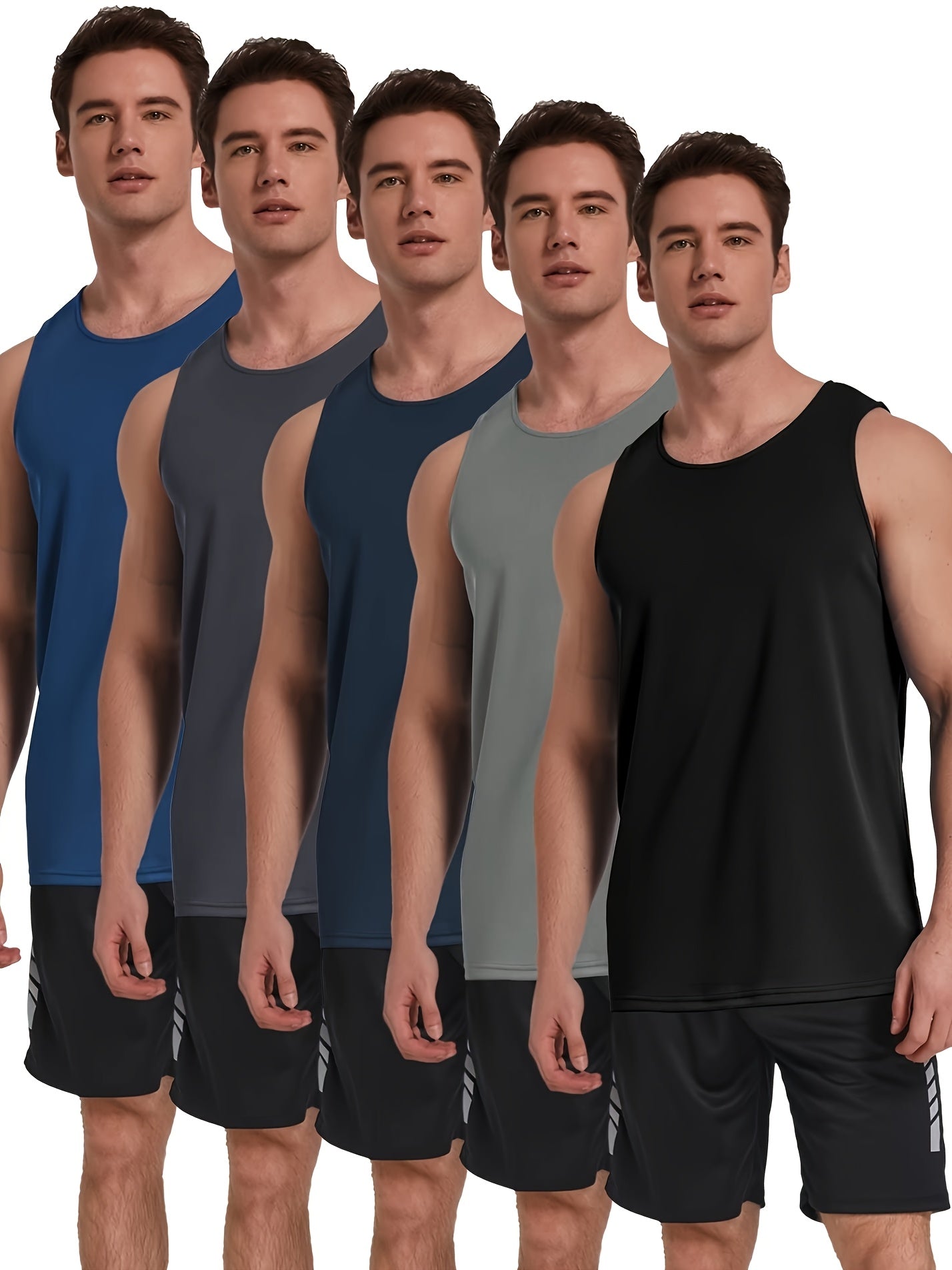 Men's Performance Tank Top - Classic Neck Sleeveless – Sizes S–L – view 4