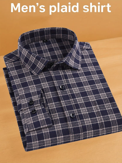 Men's Plaid Long Sleeve Casual Shirt - Easy Care – view 17