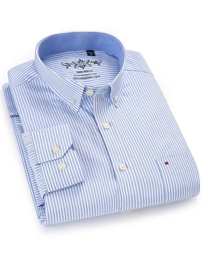 Men's Plaid Long Sleeve Dress Shirt - Easy Care – Purple option – main product image