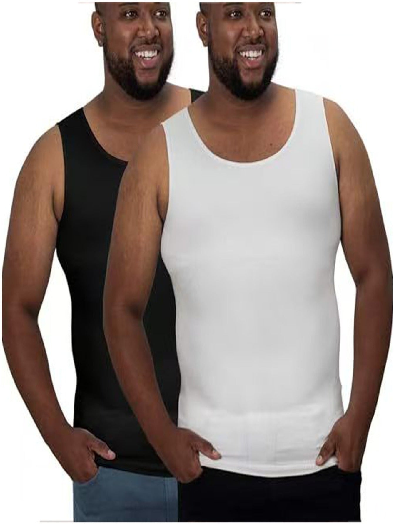 Men's Plus Size Compression Shirt – Sleeveless Crew Neck – view 8