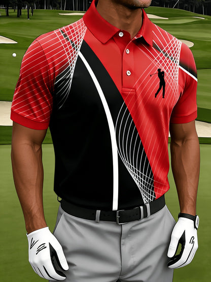 Men's Plus Size Golf Print Sports T-Shirt - Breathable Mesh Regular Fit – view 5