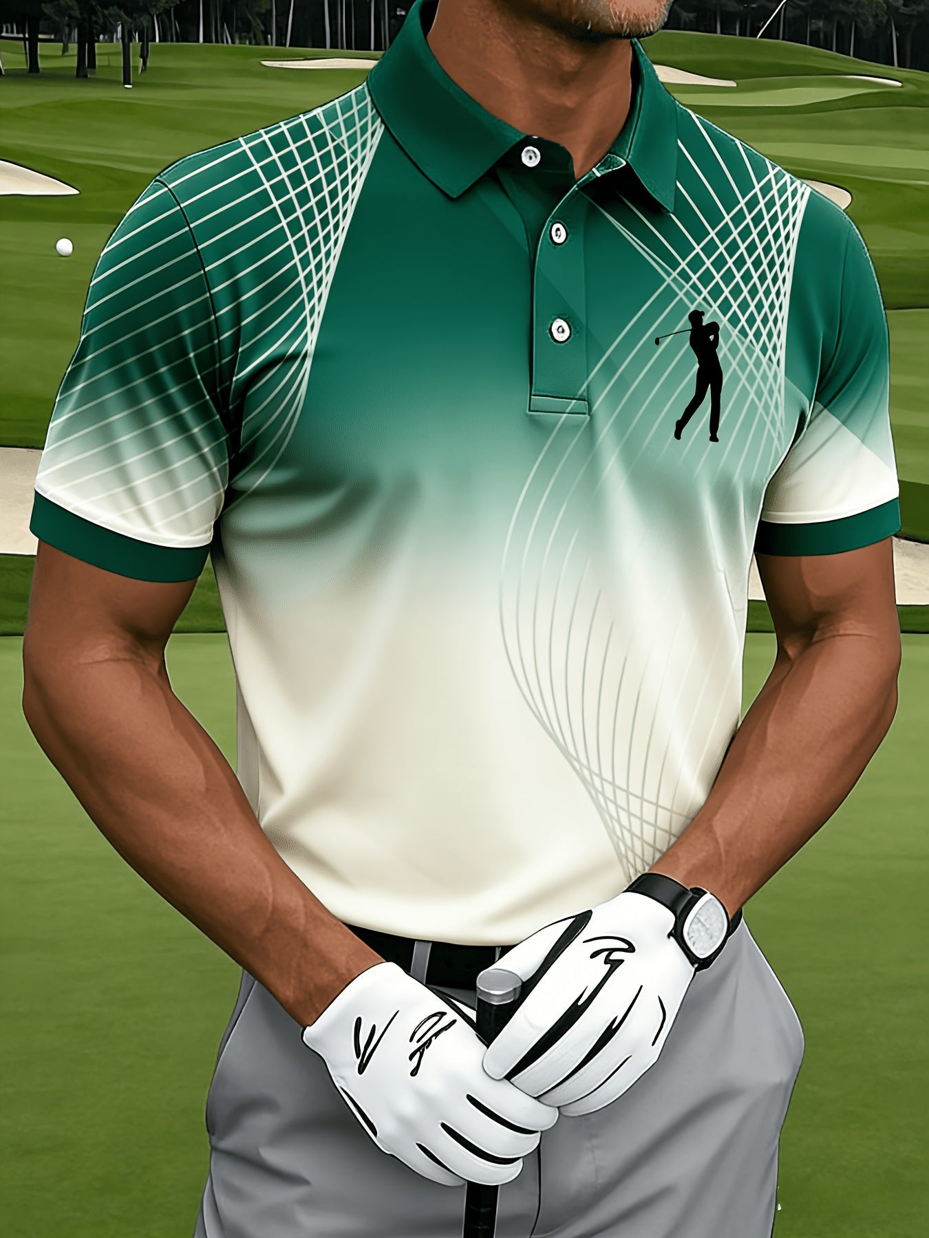 Men's Plus Size Golf Print Sports T-Shirt - Breathable Mesh Regular Fit – view 11