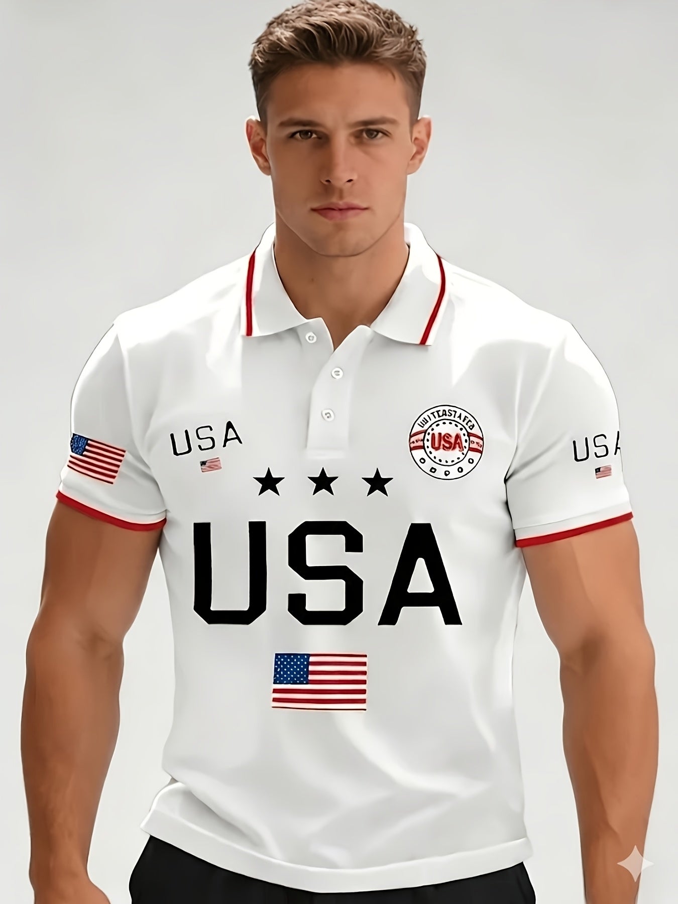 Men's Plus Size Polo Shirt – 250th Anniversary Print – view 3