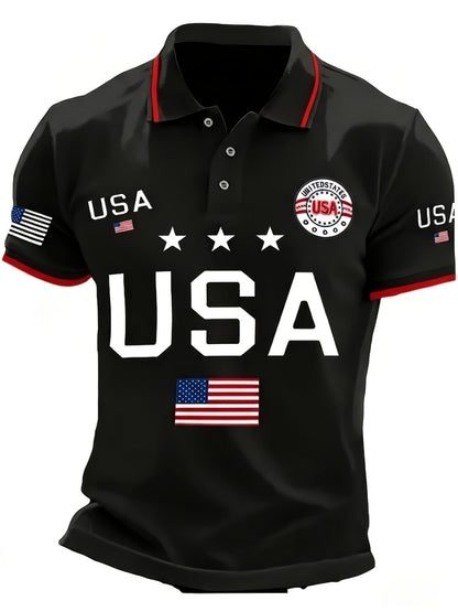 Men's Plus Size Polo Shirt – 250th Anniversary Print – view 7