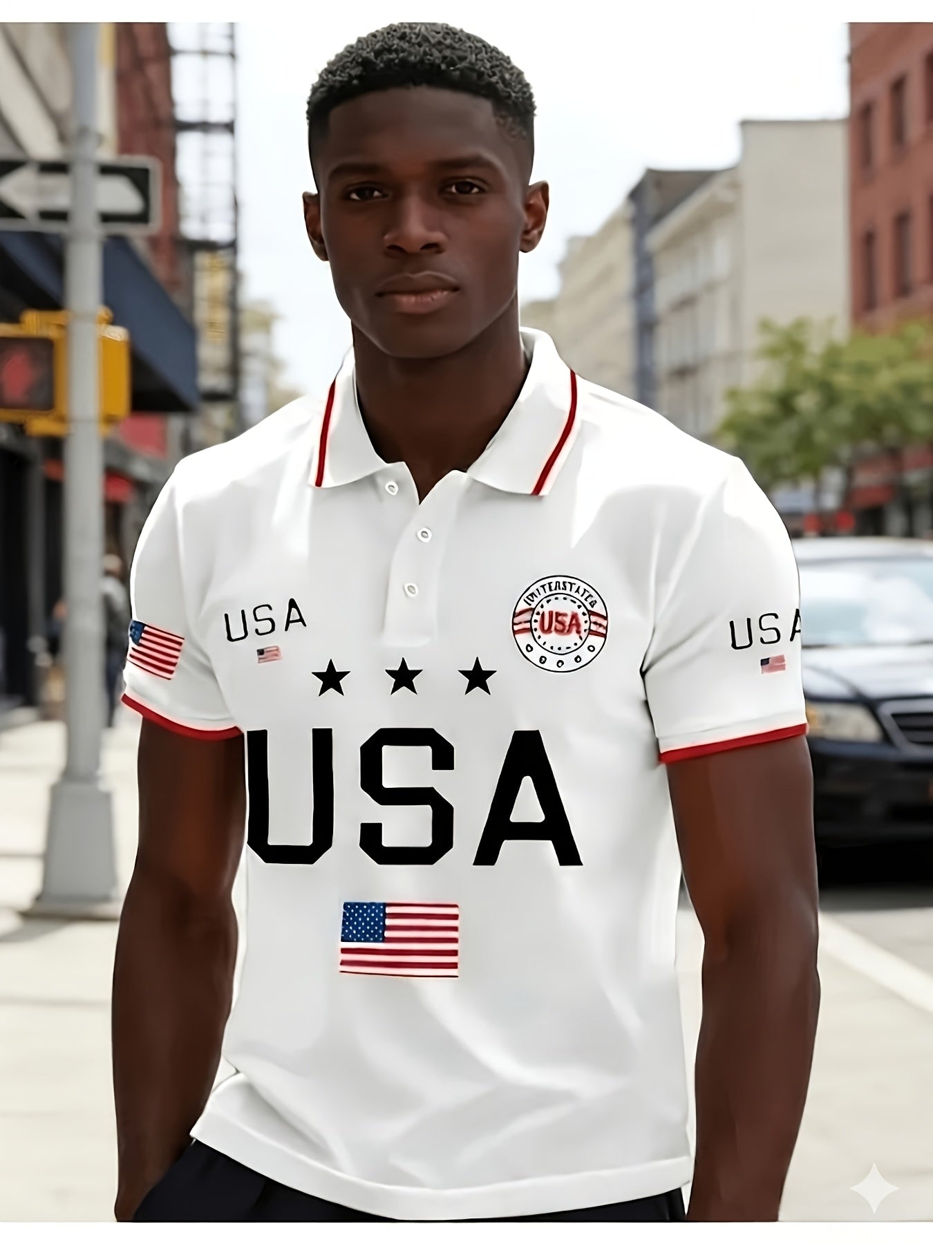 Men's Plus Size Polo Shirt – 250th Anniversary Print – view 11