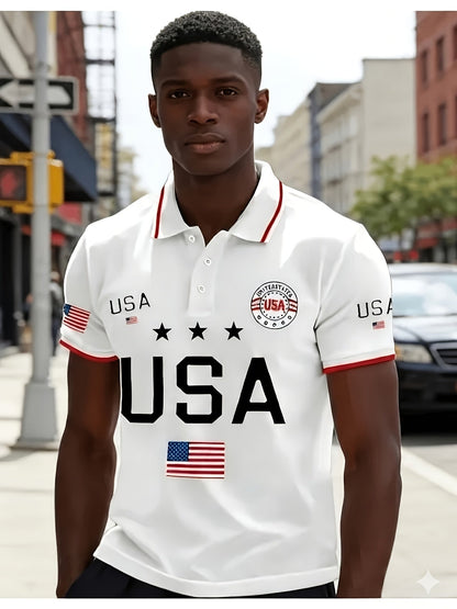 Men's Plus Size Polo Shirt – 250th Anniversary Print – view 11