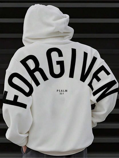Men's Psalm 32:1 Hoodie - Forgiven Faith Graphic – White option – main product image