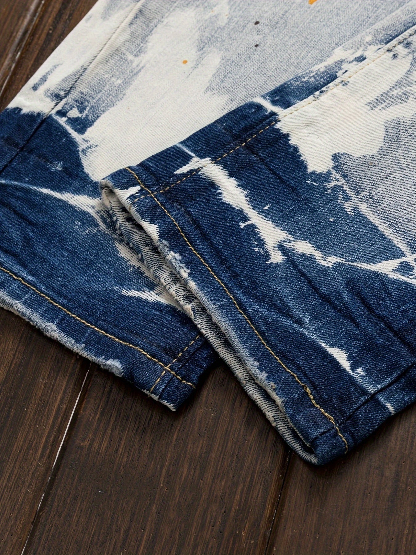 Men's Punk Slim-Fit Blue Jeans - Elastic Cuff Nightclub Style – view 13