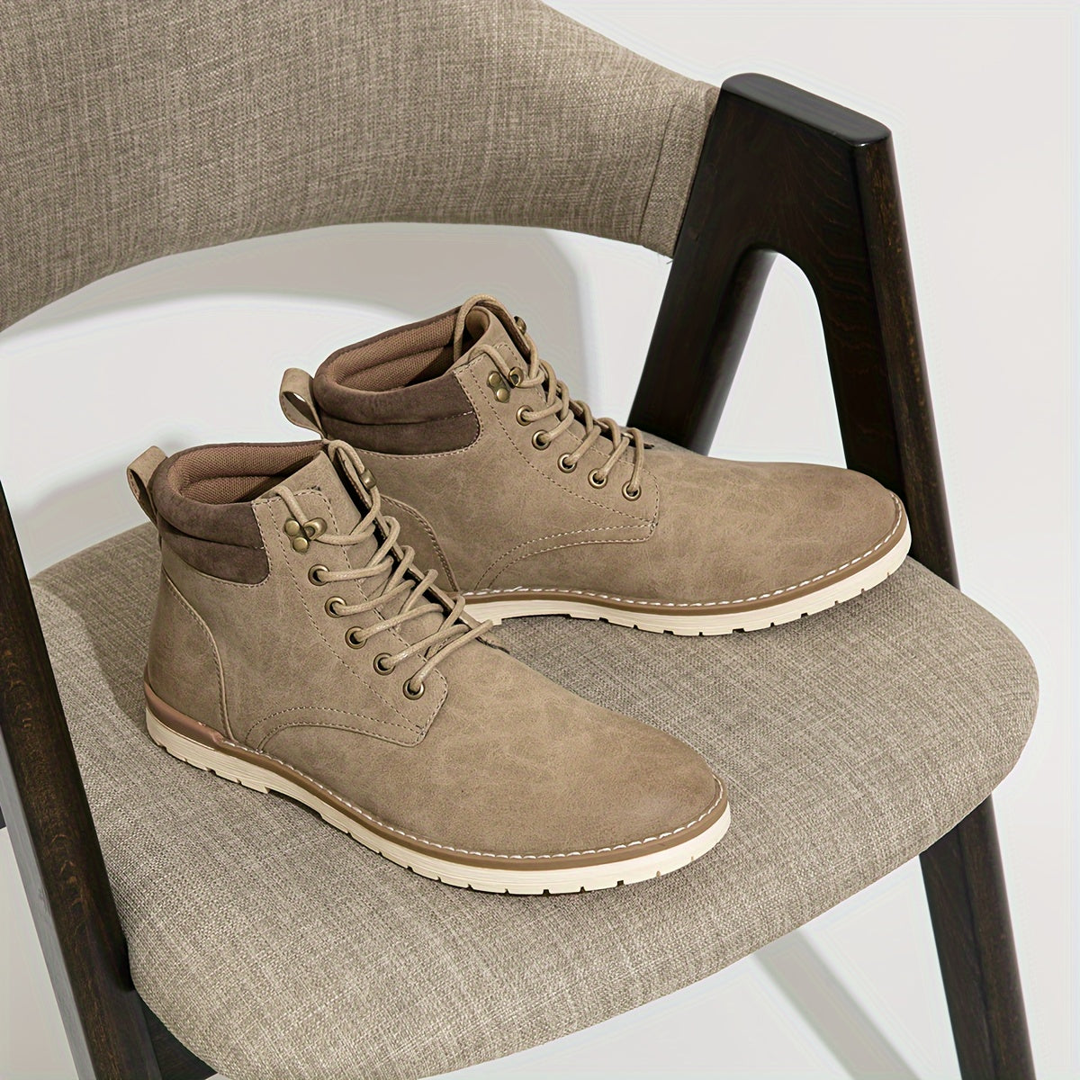 Men's Rain Boots – Non-Slip Sole Lace-Up for Outdoor & detail view