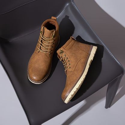 Men's Rain Boots – Non-Slip Sole Lace-Up for Outdoor & detail view