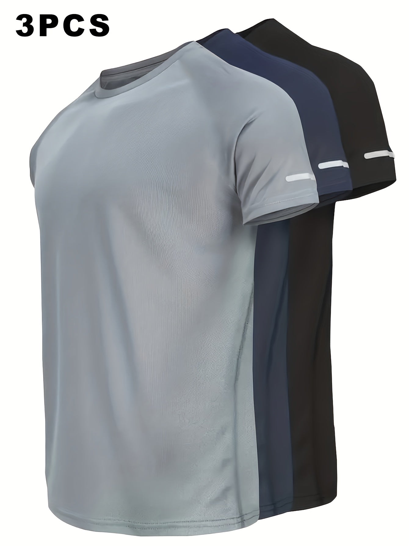 Men's Reflective Sports Shirts – 3 Pack Quick Dry – view 8