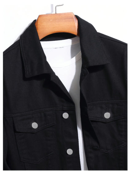 Men's Relaxed Denim Single-Breasted Jacket – Yellow – view 5