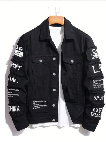 Men's Relaxed Denim Single-Breasted Jacket – Yellow – view 13