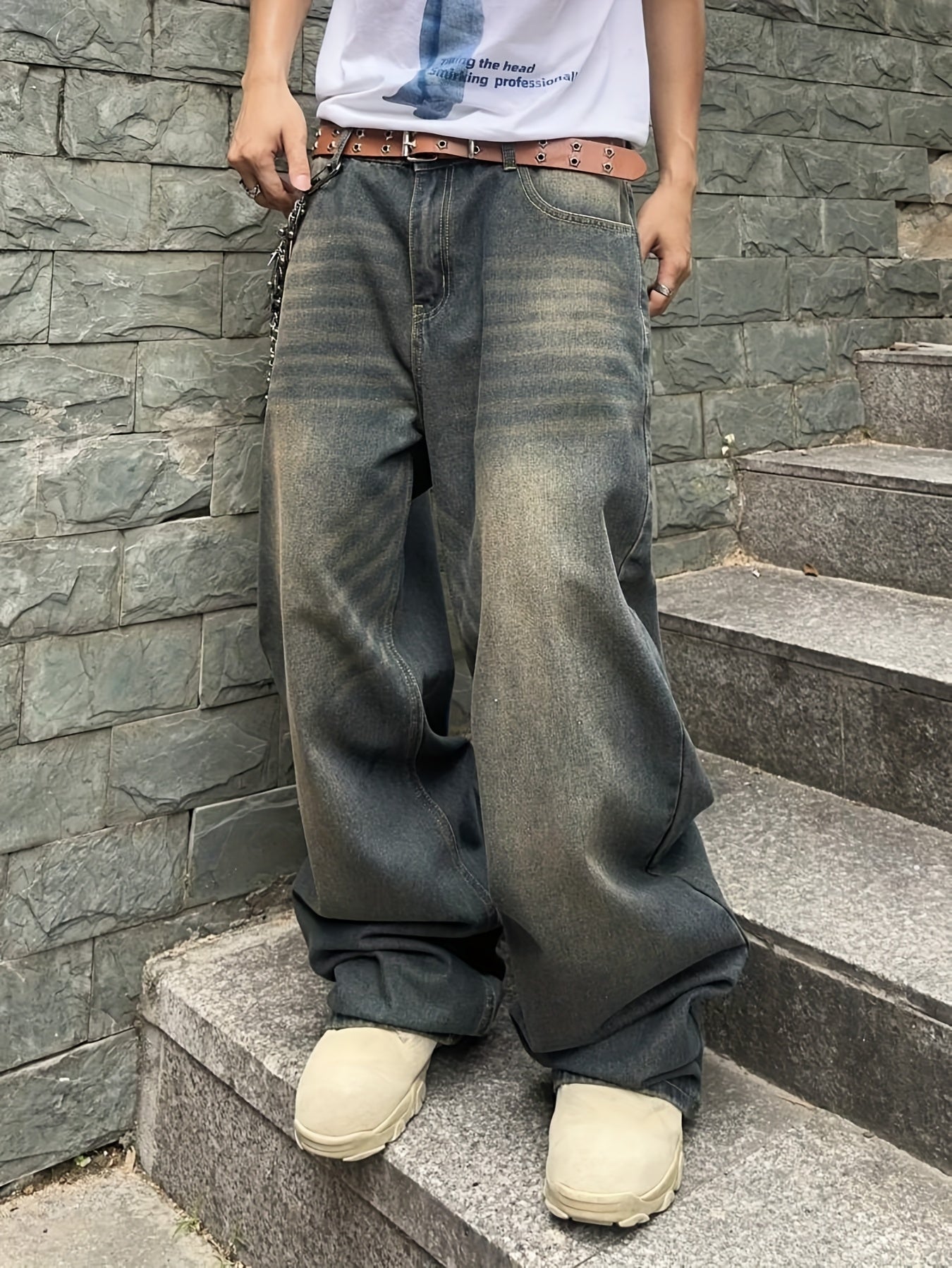 Men's Relaxed Fit Jeans - Black Denim Clean Finish – view 7