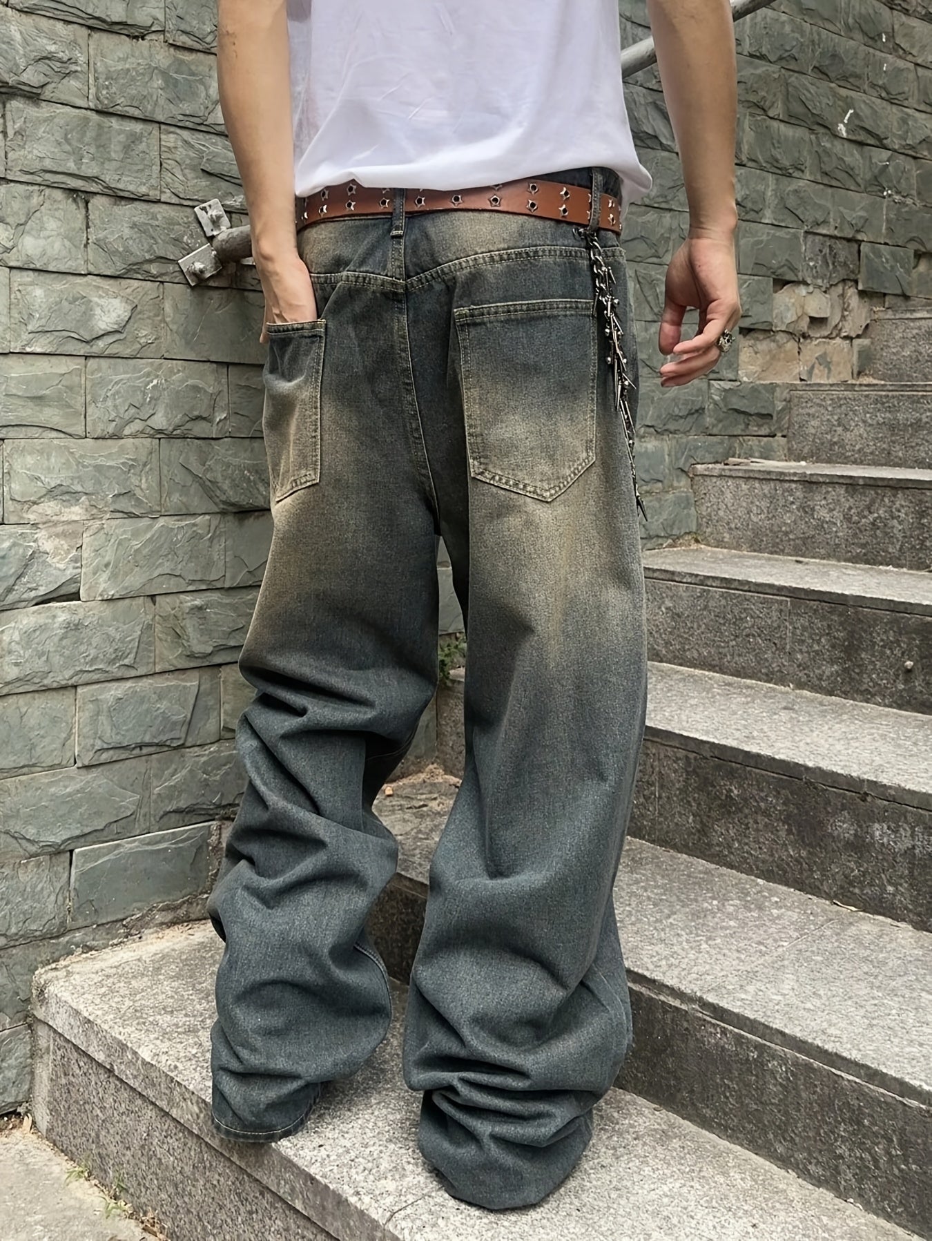 Men's Relaxed Fit Jeans - Black Denim Clean Finish – view 14