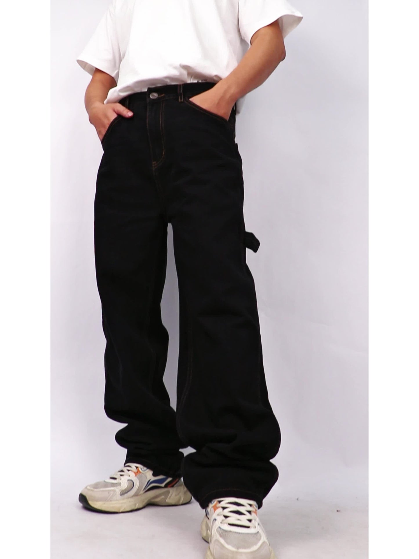 Men's Relaxed Fit Jeans - Black Denim Clean Finish Weekend – view 7