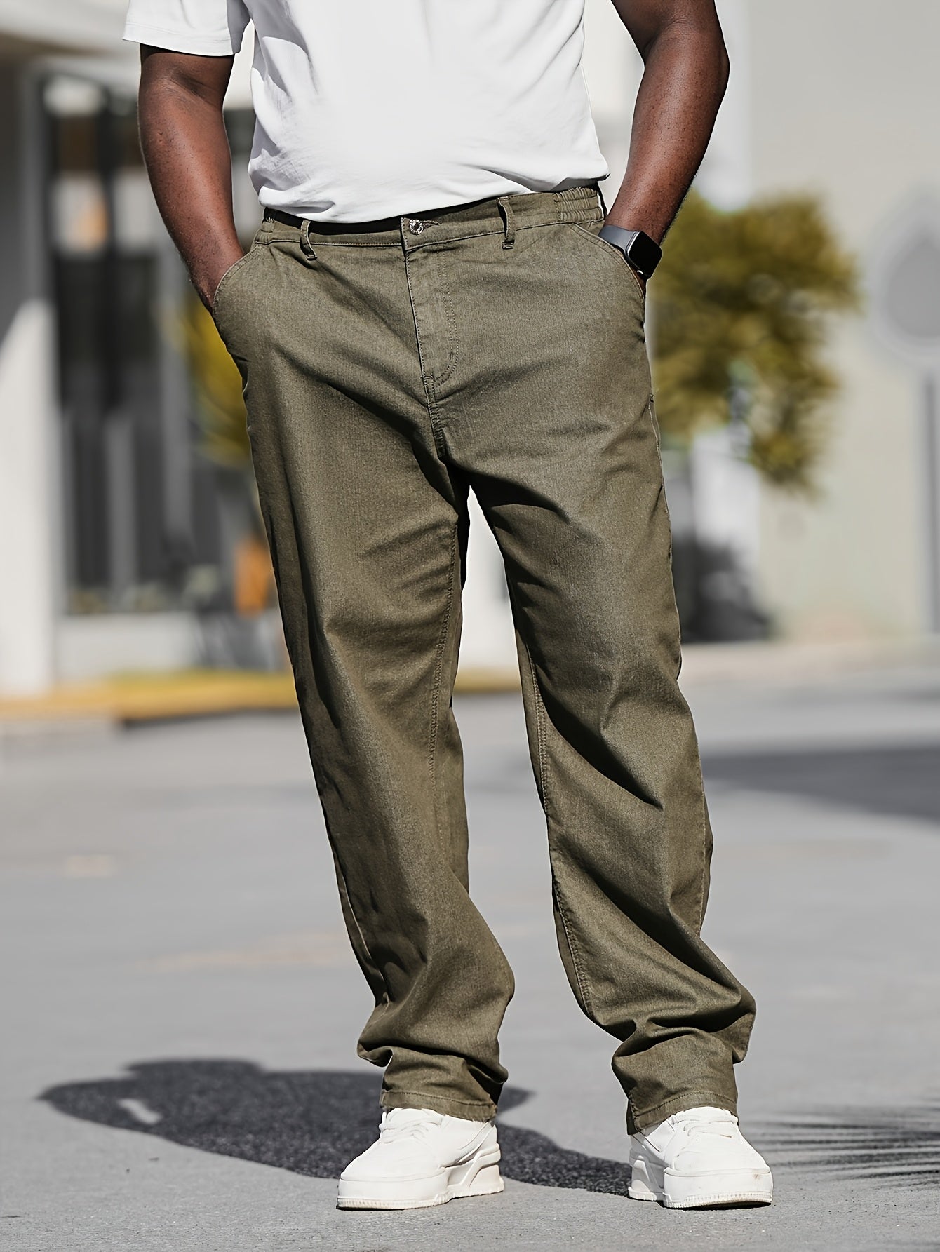 Men's Relaxed Fit Jeans - Classic Wash Clean Finish – fern green – view 3