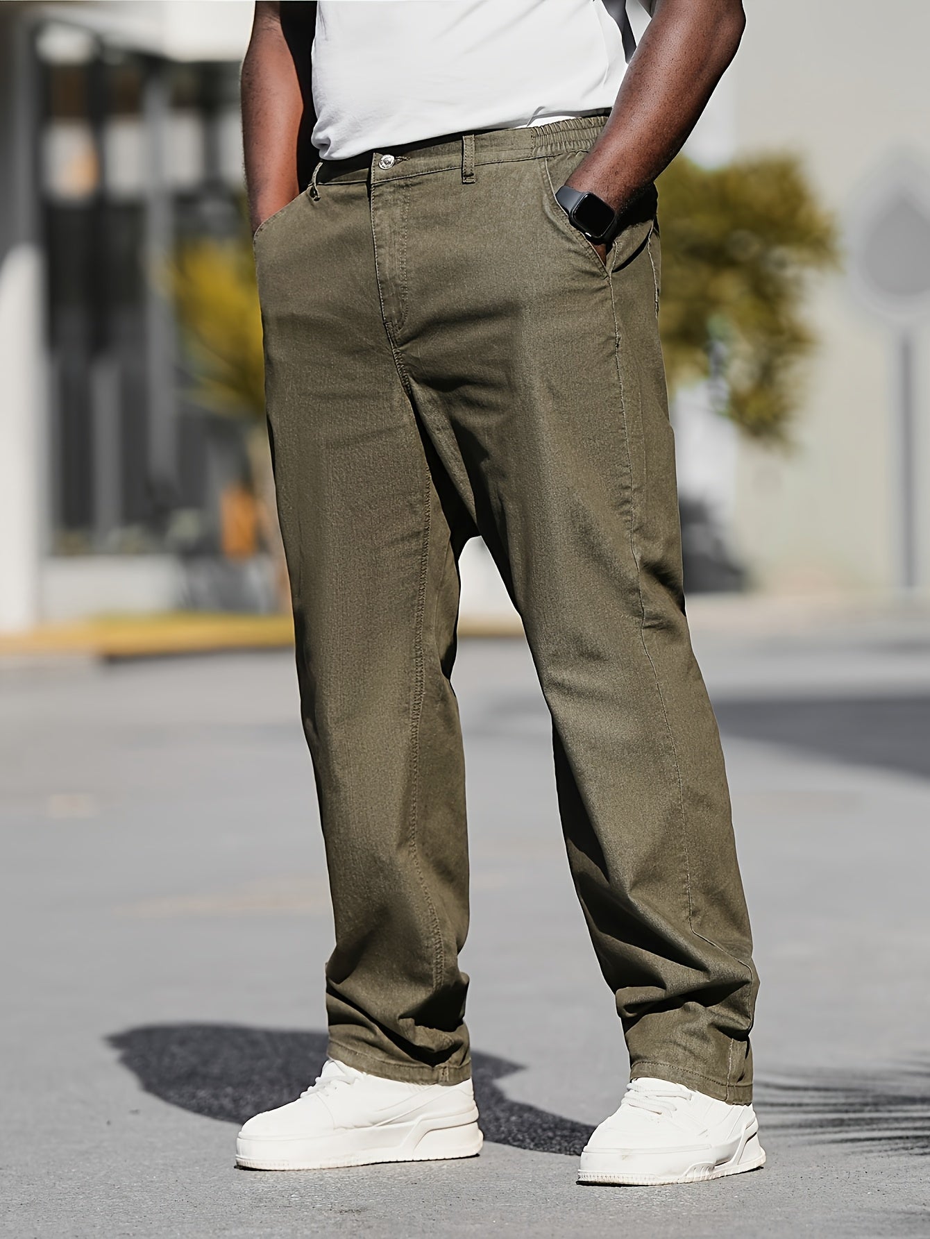Men's Relaxed Fit Jeans - Classic Wash Clean Finish – fern green – view 11
