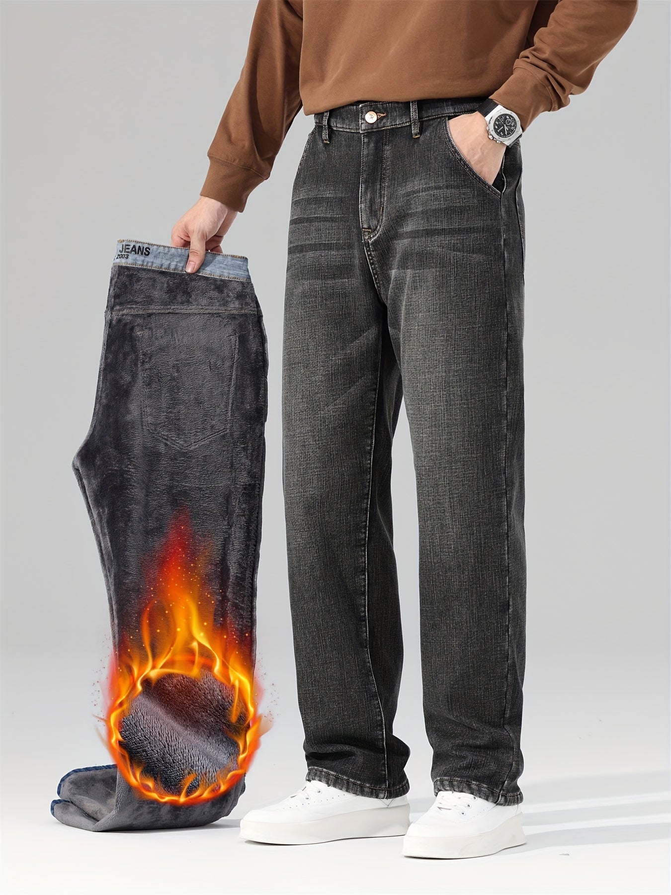 Men's Relaxed Fit Jeans - Classic Wash Clean Finish – Mid Rise – view 11