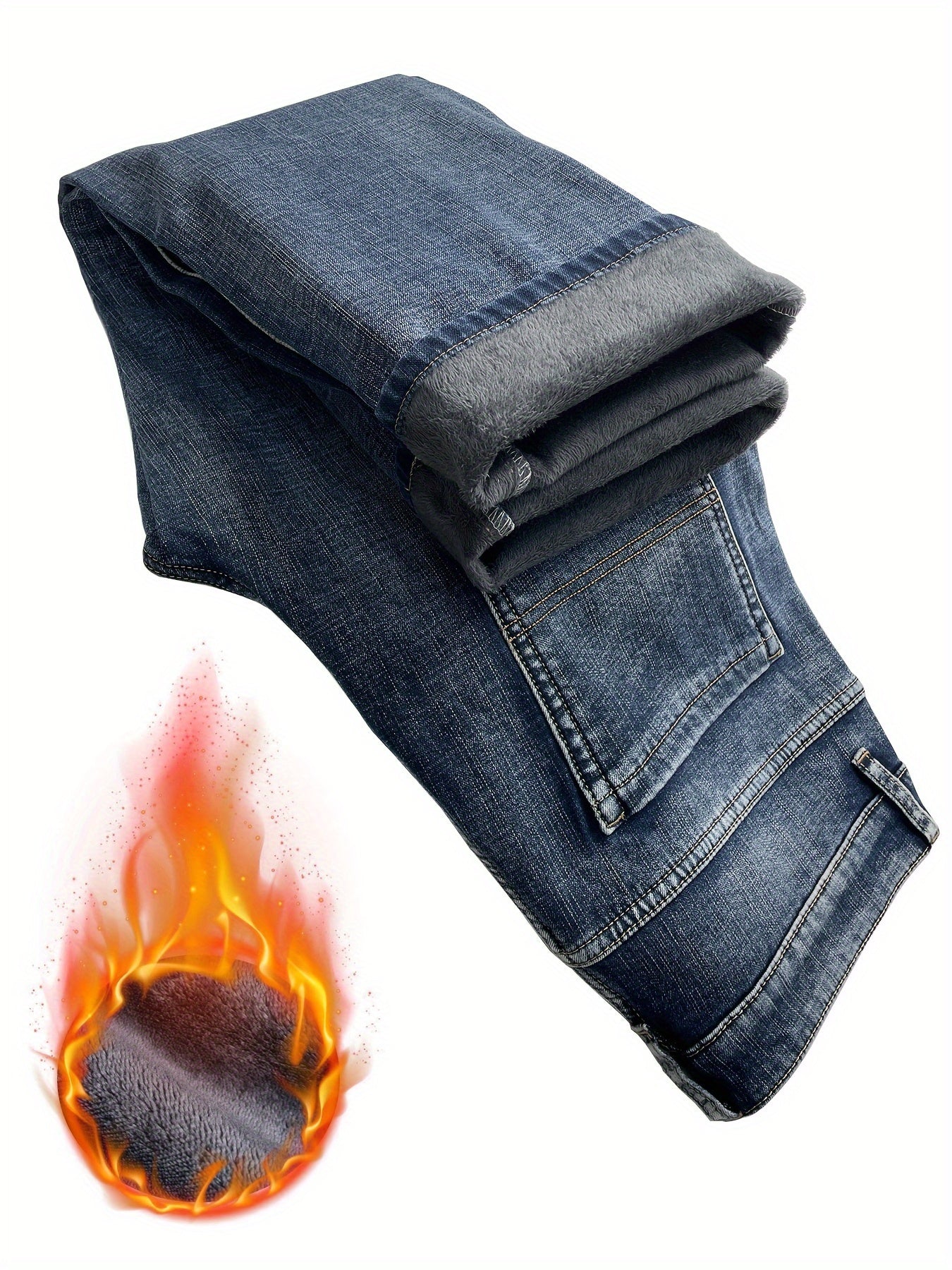 Men's Relaxed Fit Jeans - Classic Wash Clean Finish – Mid Rise – Blue option – main product image