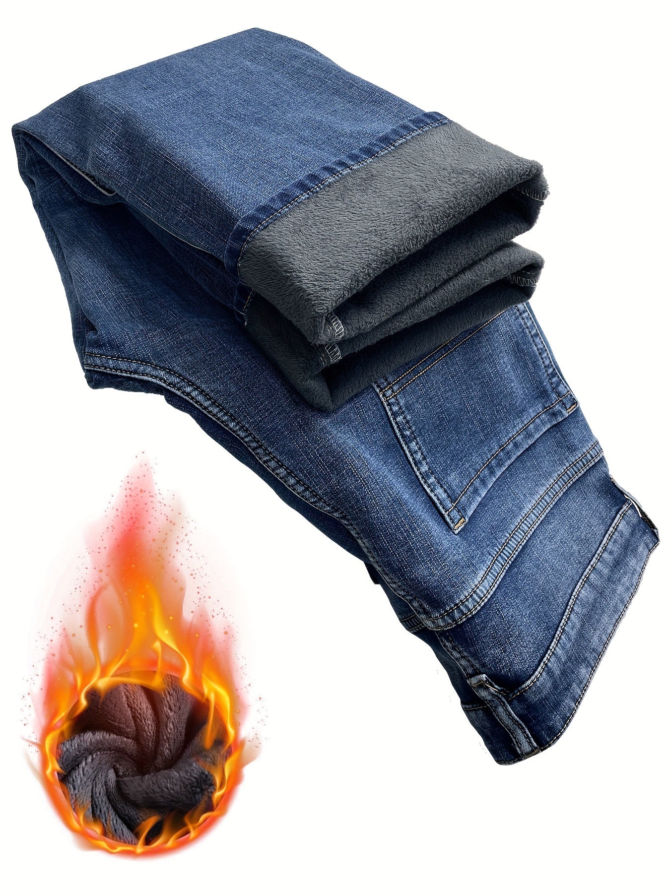 Men's Relaxed Fit Jeans - Classic Wash Clean Finish – Mid Rise – Blue option – view 2