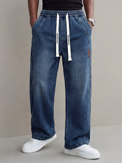 Men's Relaxed Fit Jeans - Classic Wash Clean Finish – Polished White Blue – view 15