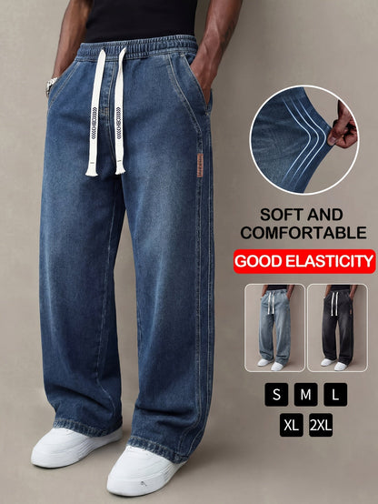 Men's Relaxed Fit Jeans - Classic Wash Clean Finish – Polished White Blue – White option – view 3