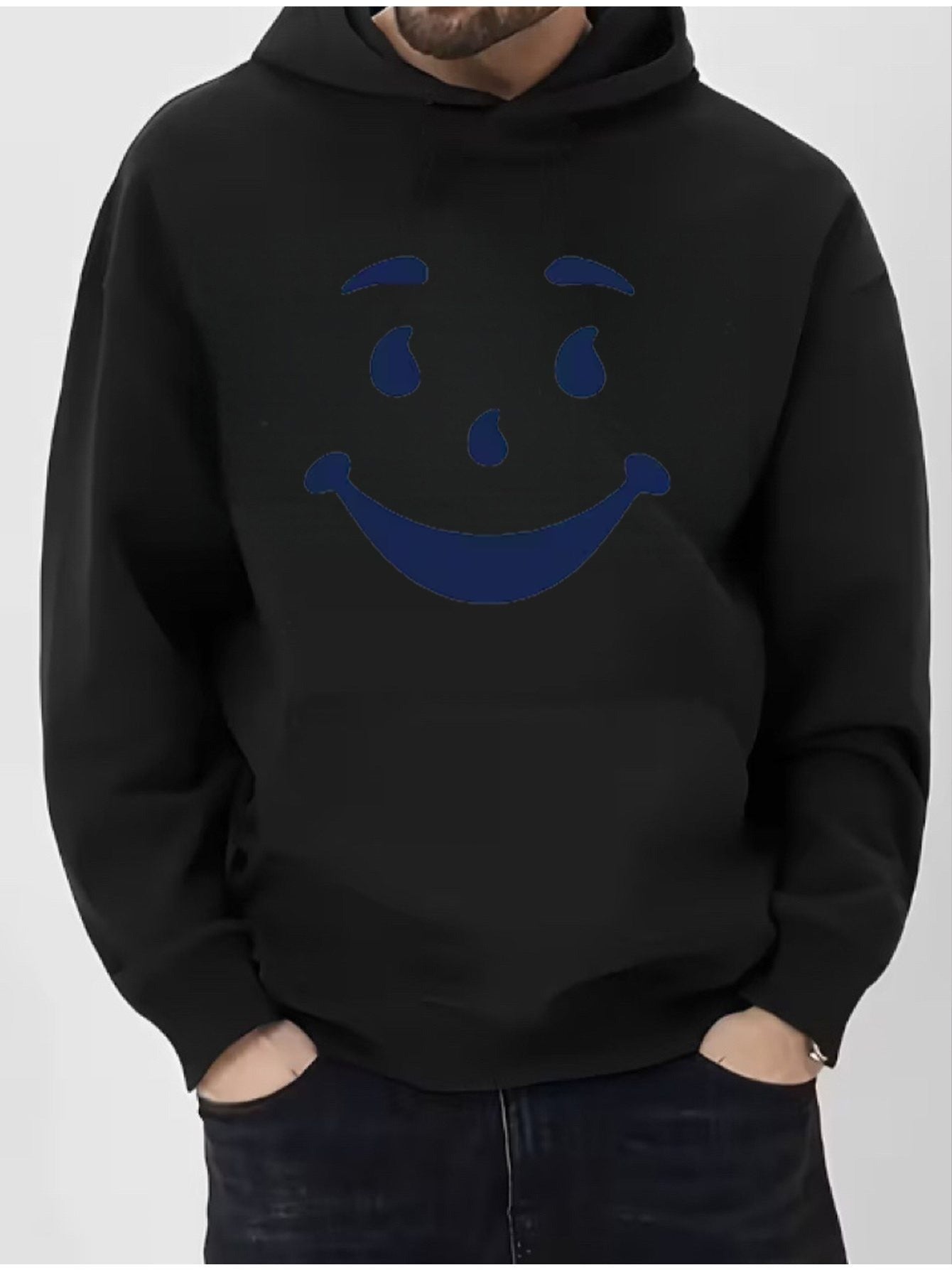 Men's Relaxed Graphic Pullover Hoodie – Black option – view 6