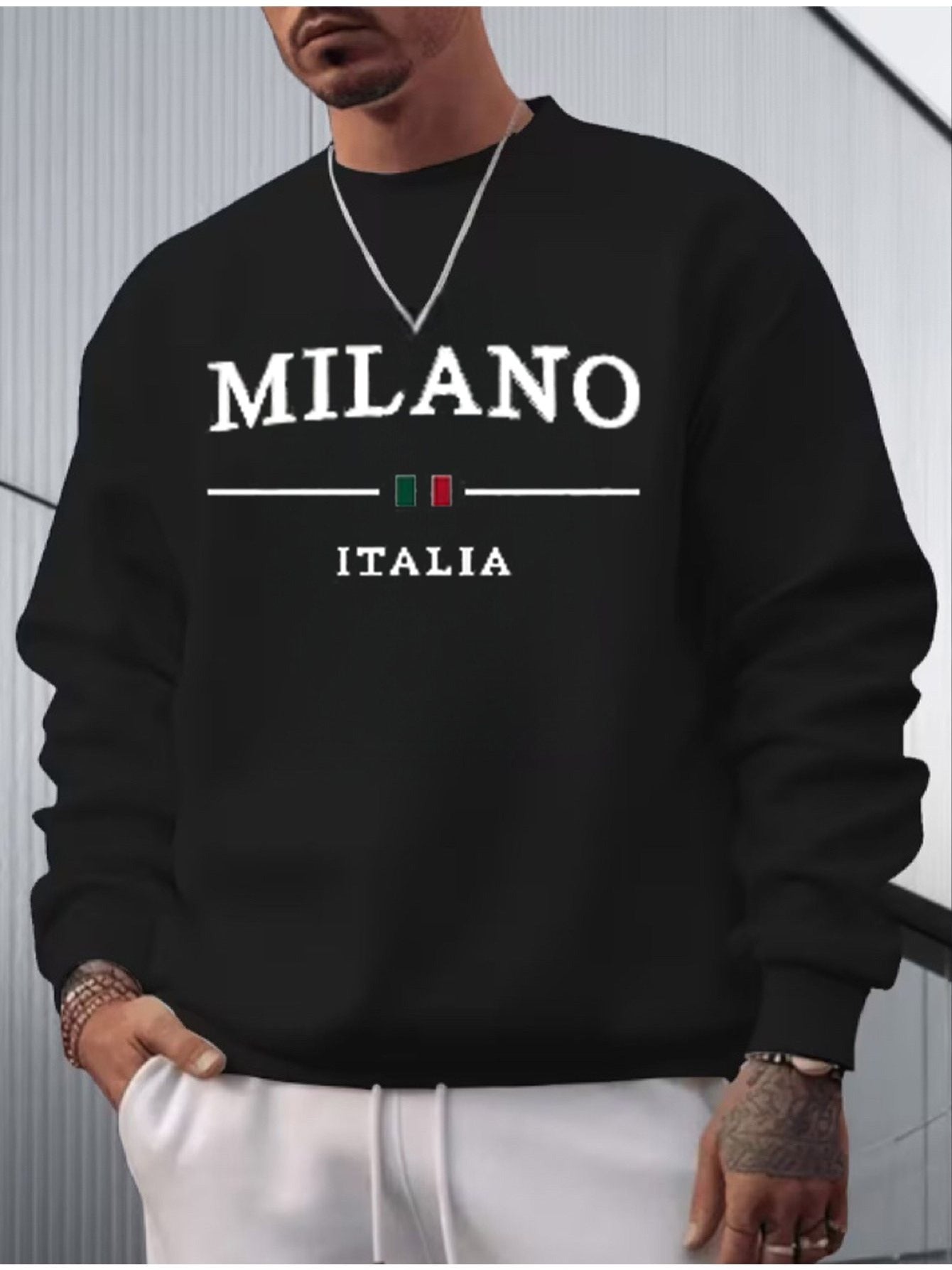 Men's Relaxed Pullover Sweatshirt – Black option – view 5